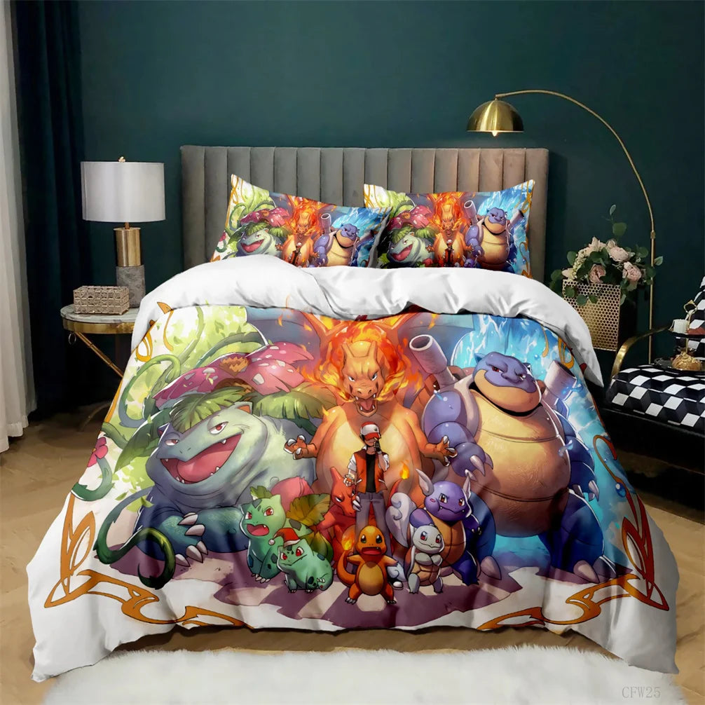 Housse De Couette Pokémon Pikachu Et Alliés