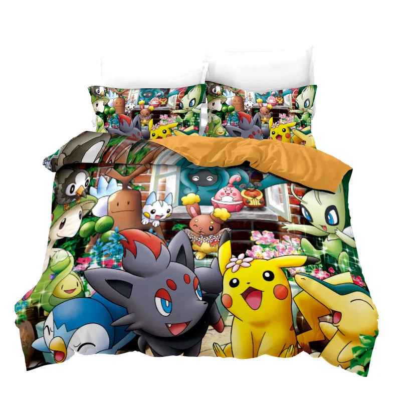 Housse De Couette Pokémon Pikachu Et Ses Compagnons Fidèles