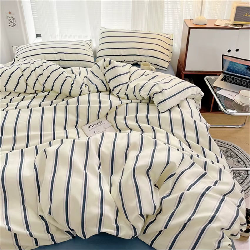 Housse De Couette Rayures Bleu
