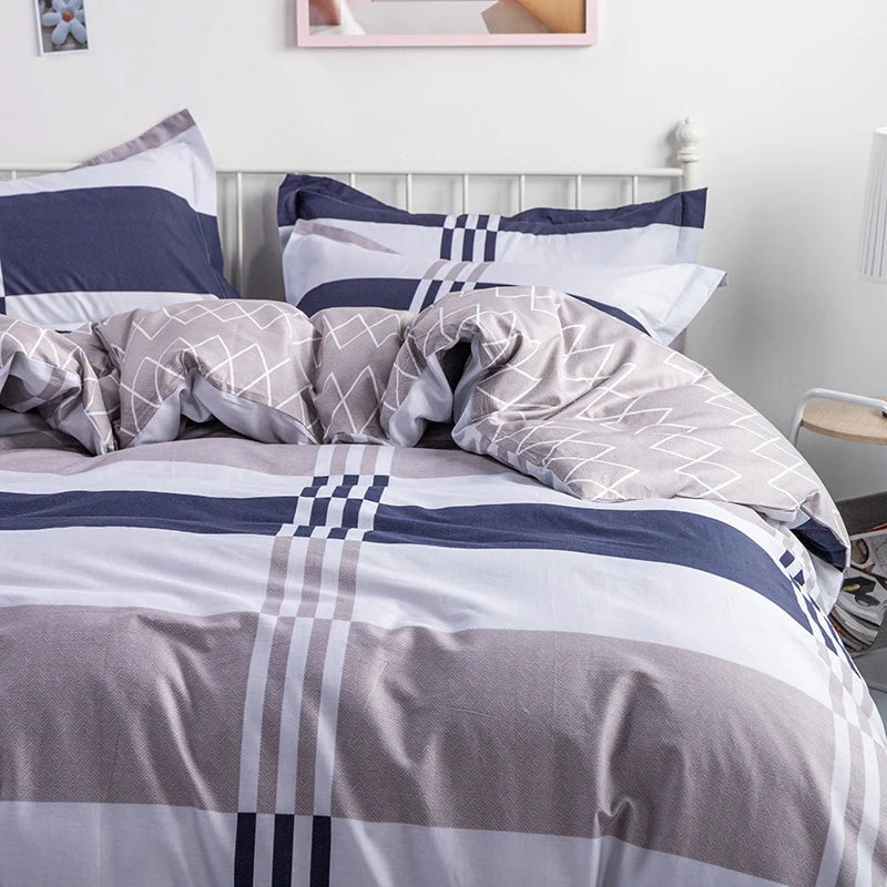 Housse De Couette Percale De Coton Rayures