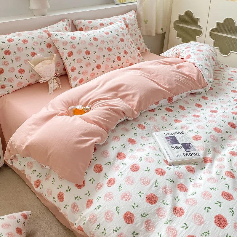 Housse De Couette Fleurs Roses