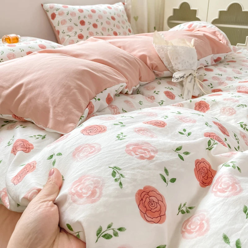 Housse De Couette Fleurs Roses