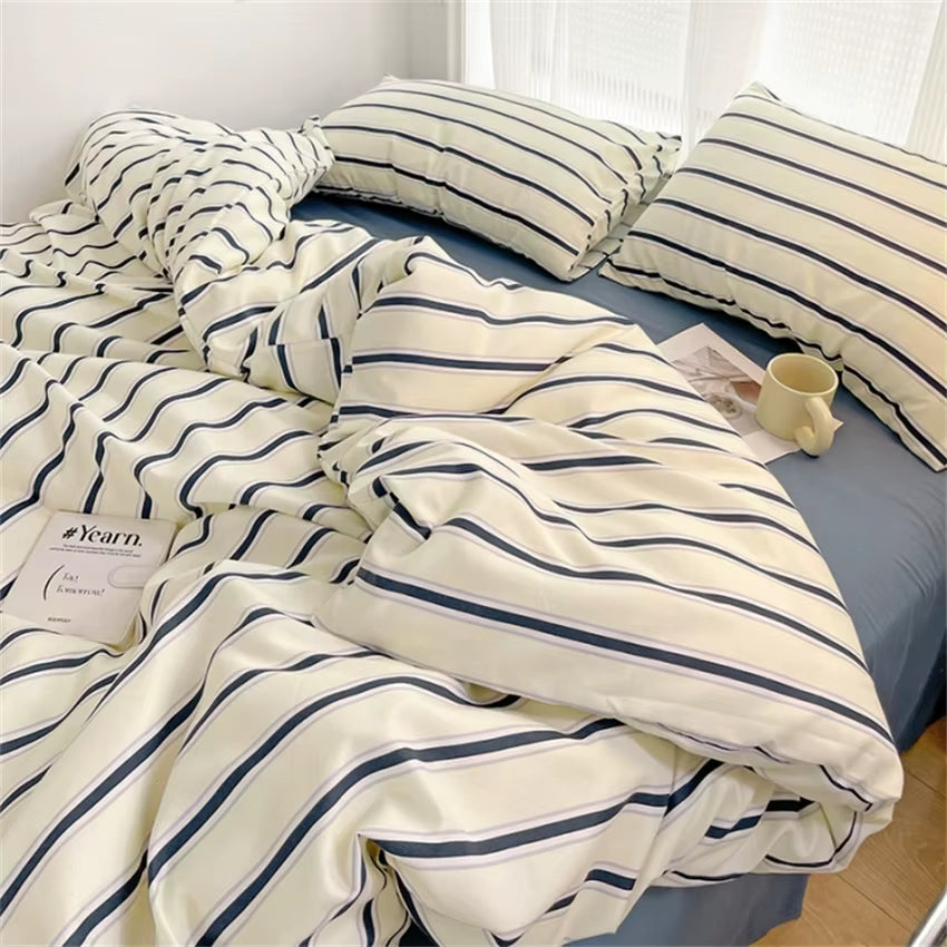 Housse De Couette Rayures Bleu