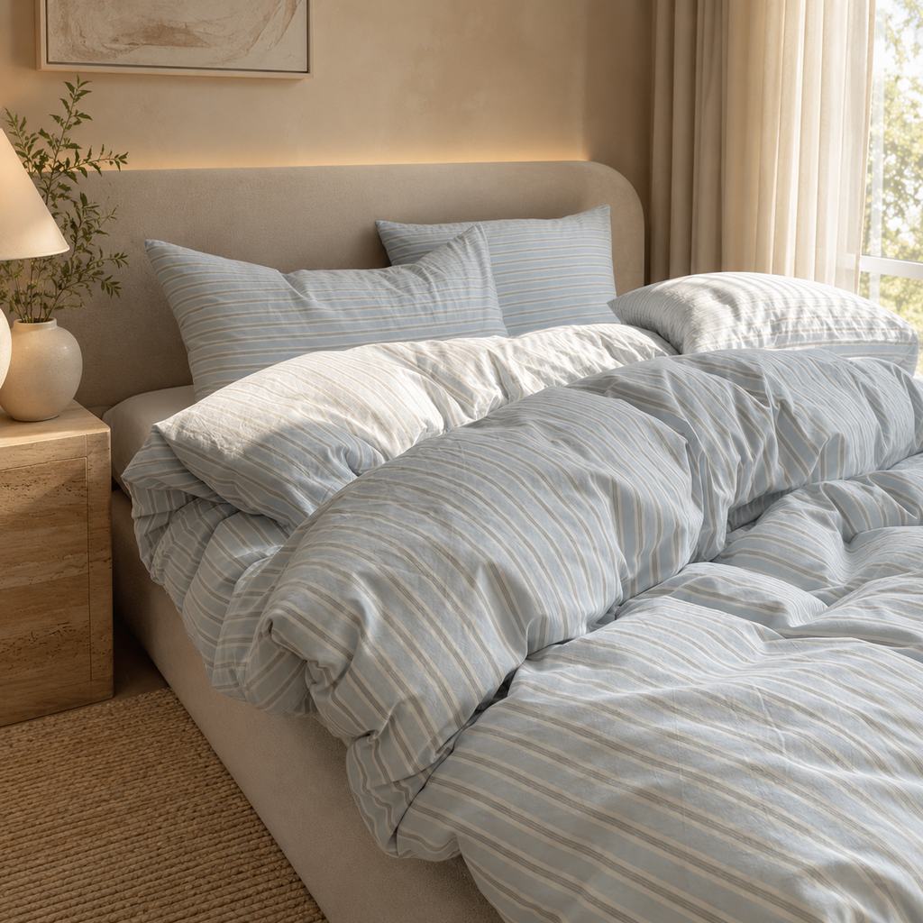 Housse De Couette Rayures Bleu