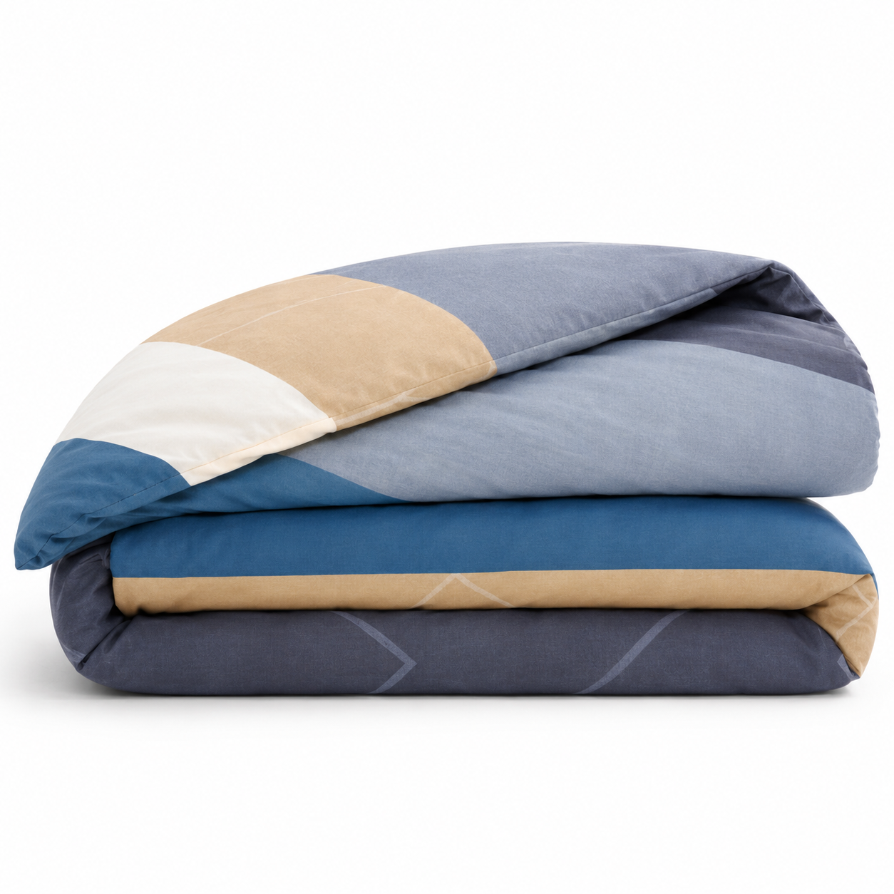 Housse De Couette Percale De Coton Bleu Sable