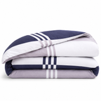 Housse De Couette Percale De Coton Rayures