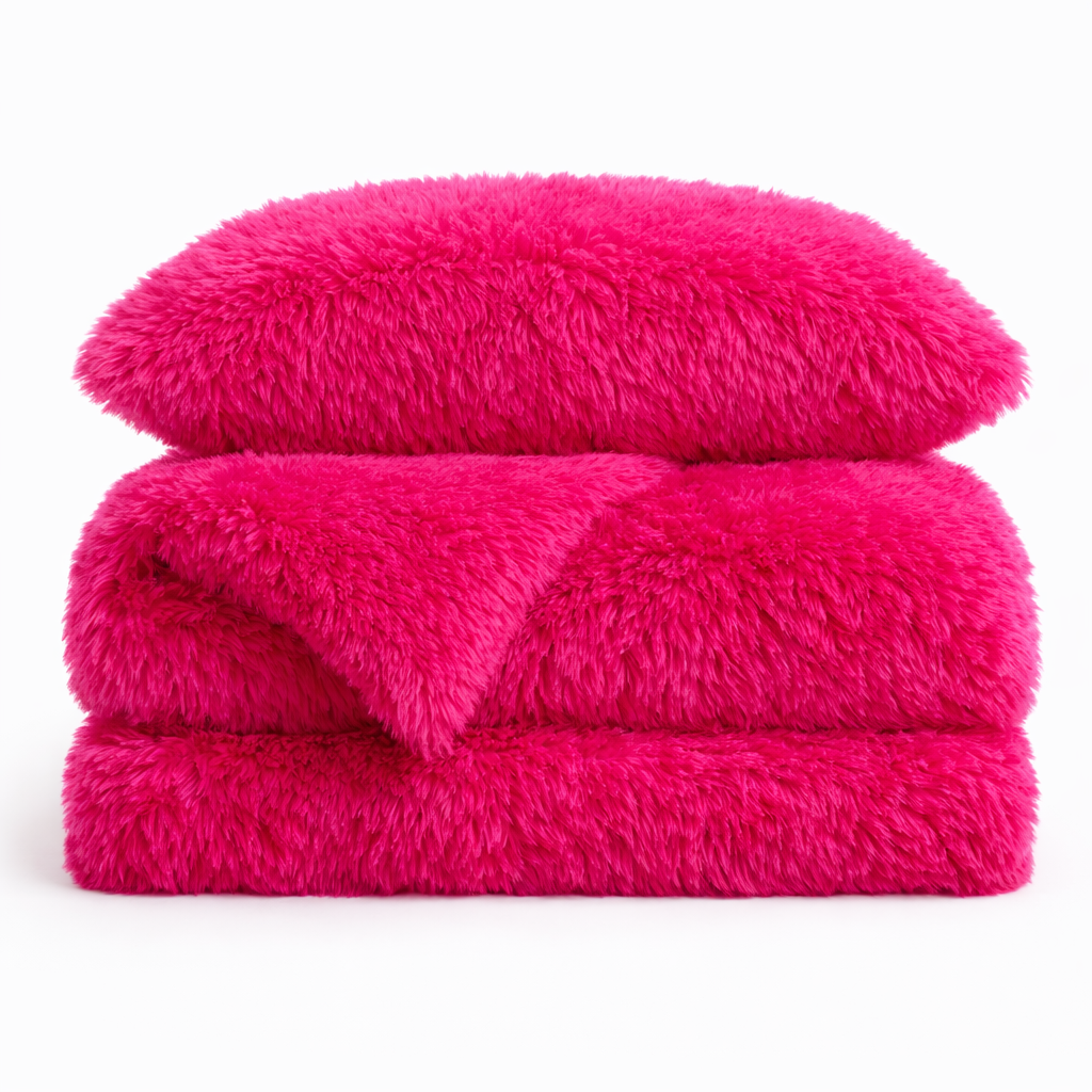 Housse De Couette Fourrure Rose Fuchsia