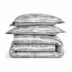 Housse De Couette Satin Gris Soyeux