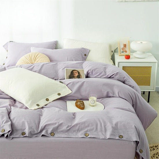 Housse De Couette Coton Violette