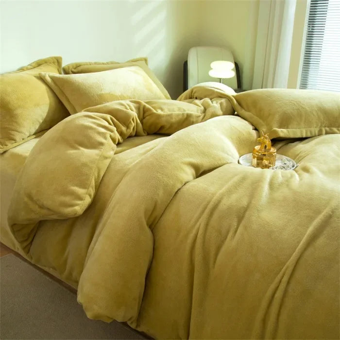 Housse De Couette Flanelle Safran Doré