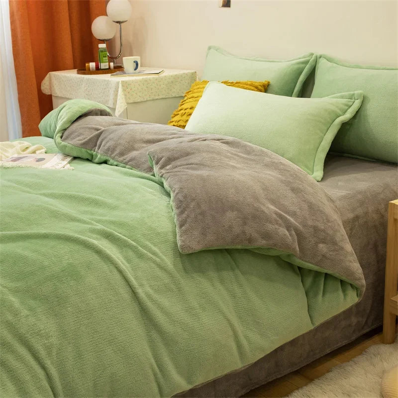 Housse De Couette Flanelle Vert Menthe