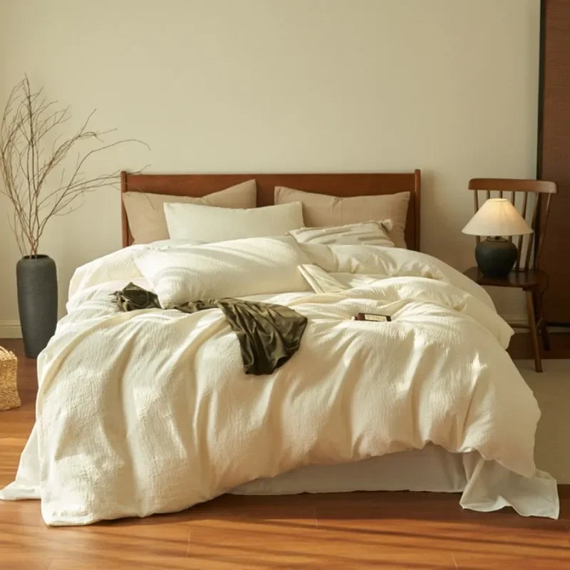 Housse De Couette Gaze De Coton Beige
