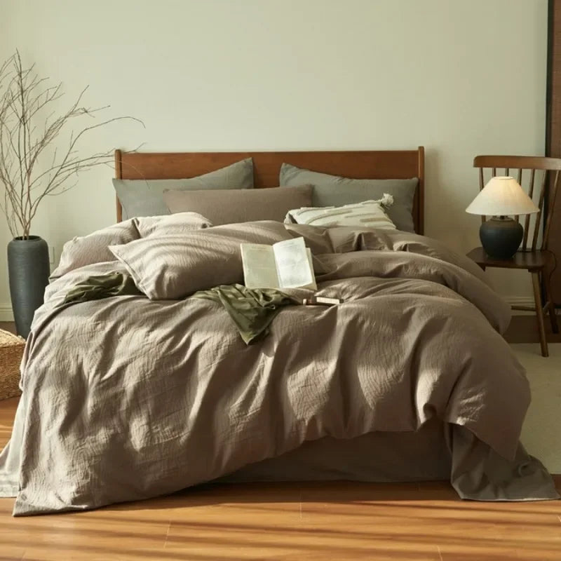 Housse De Couette Gaze De Coton Gris Urbain