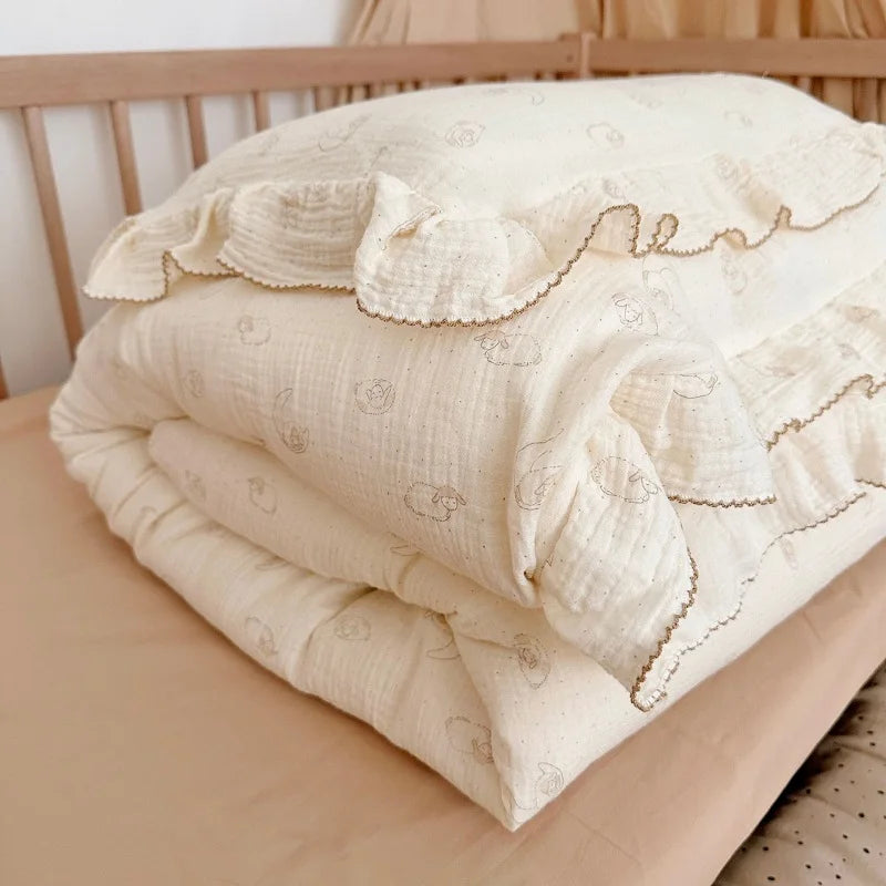 Housse De Couette Gaze De Coton Moutons Moelleux