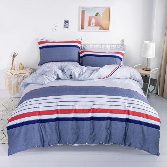 Housse De Couette Percale De Coton Bleu