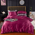Housse De Couette Satin Rouge Grenat