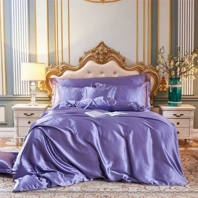 Housse De Couette Satin Violet Contemporain
