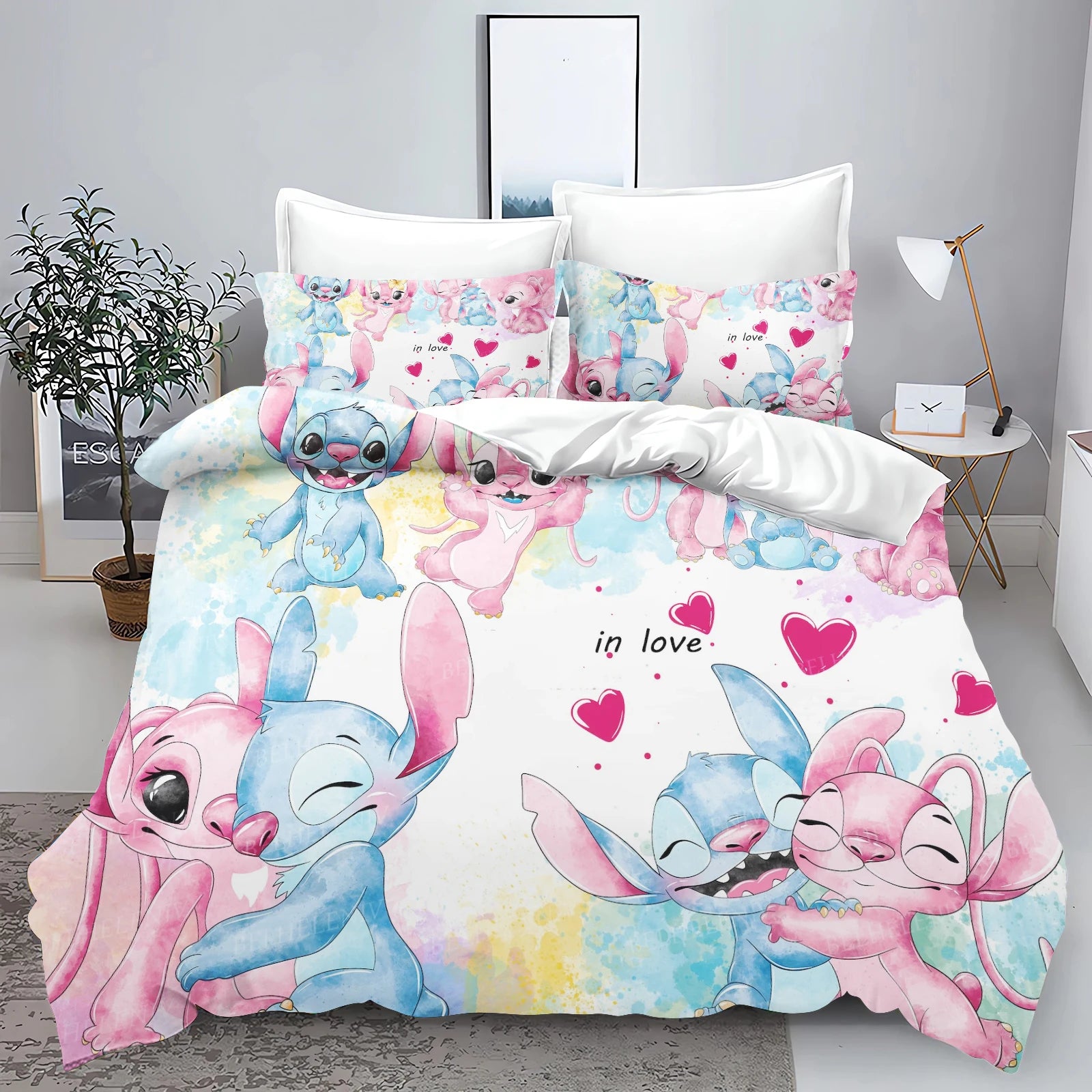 Housse De Couette Stitch Cœur et Amour