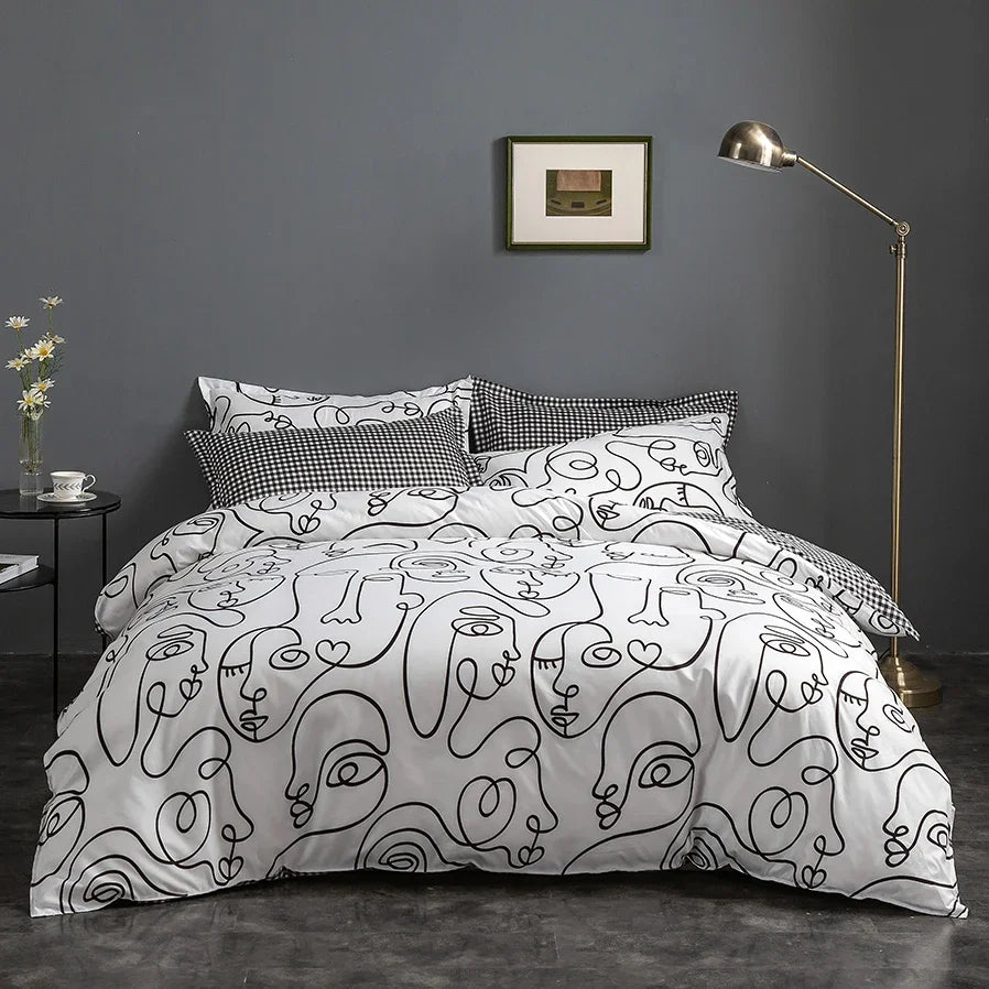 Housse De Couette Visage Abstrait