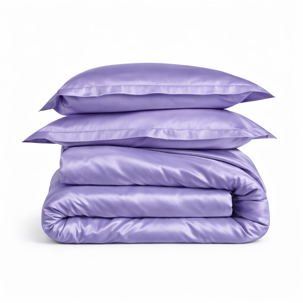 Housse De Couette Satin Violet Contemporain