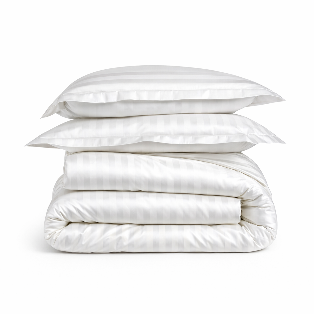 Housse De Couette Satin Blanc Prestige