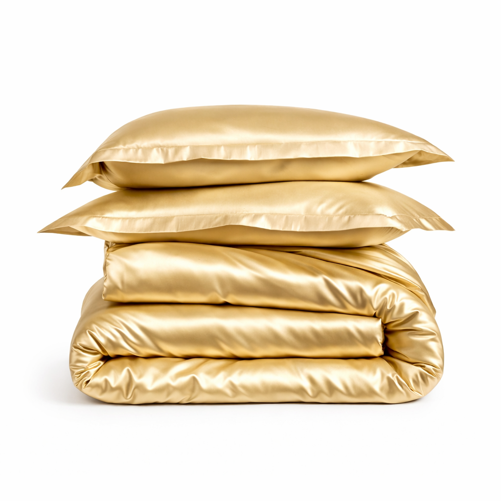 Housse De Couette Satin Doré Éclatant