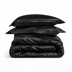 Housse De Couette Satin Noir Luxe Hôtel