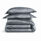 Housse De Couette Satin Gris Argent Moderne
