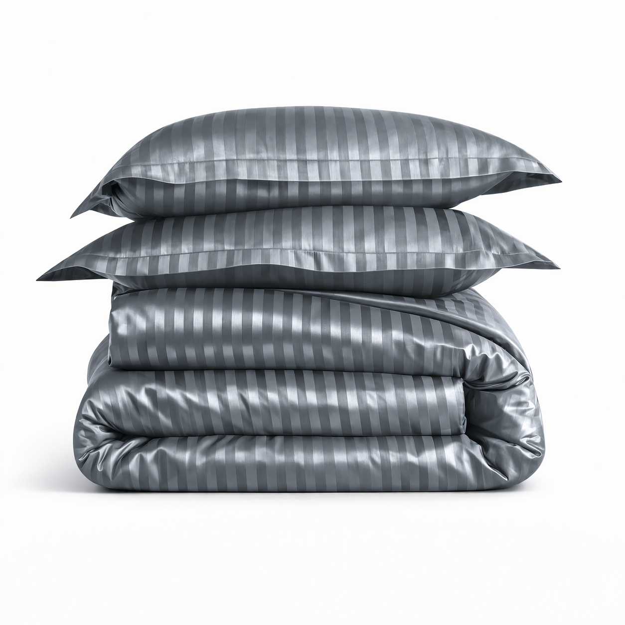 Housse De Couette Satin Gris Argent Moderne
