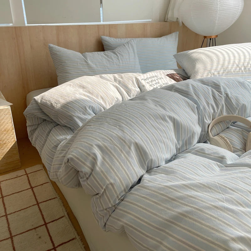Housse De Couette Rayures Bleu