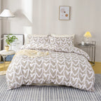3pcs/set Heart Print Duvet Cover Set - Blue & Gray(1 Duvet Cover & 2 Pillowcase）Soft And Skin-Friendly Duvet Cover Bedding Set