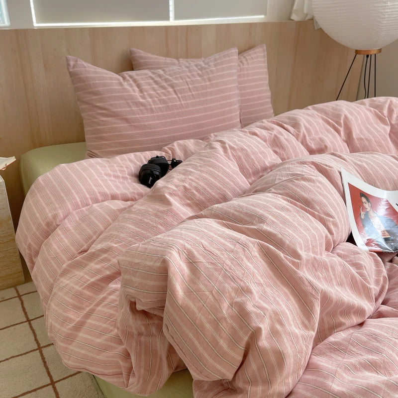 Housse De Couette Rayures Roses