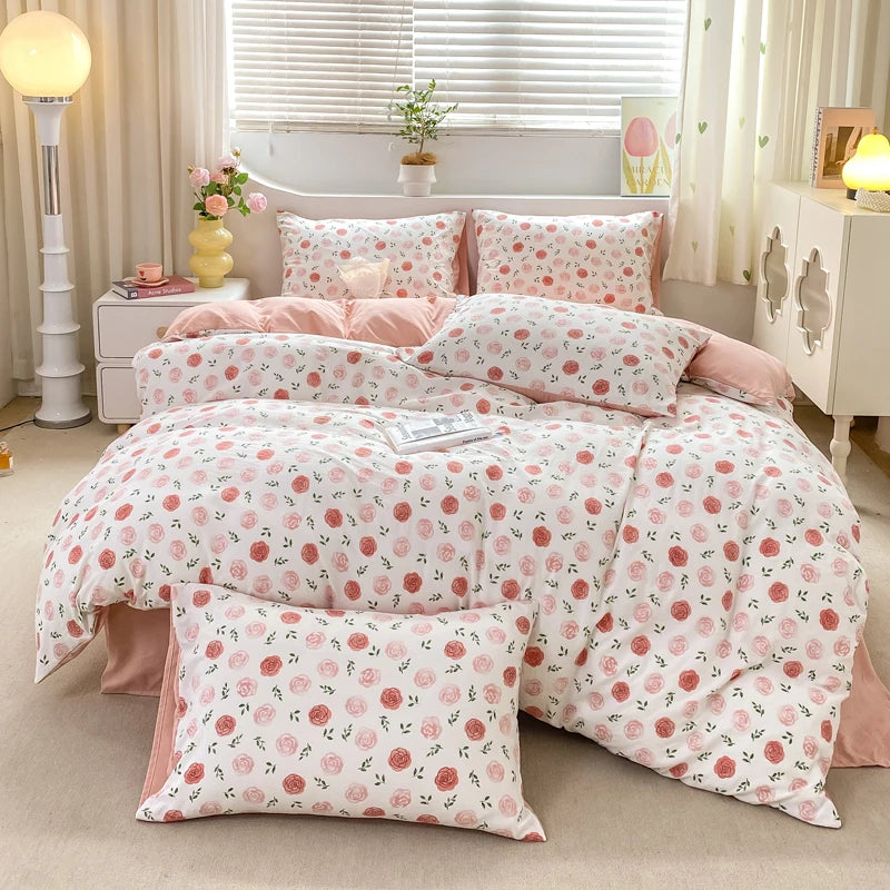 Housse De Couette Fleurs Roses