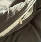 Housse De Couette Gaze De Coton Gris Anthracite