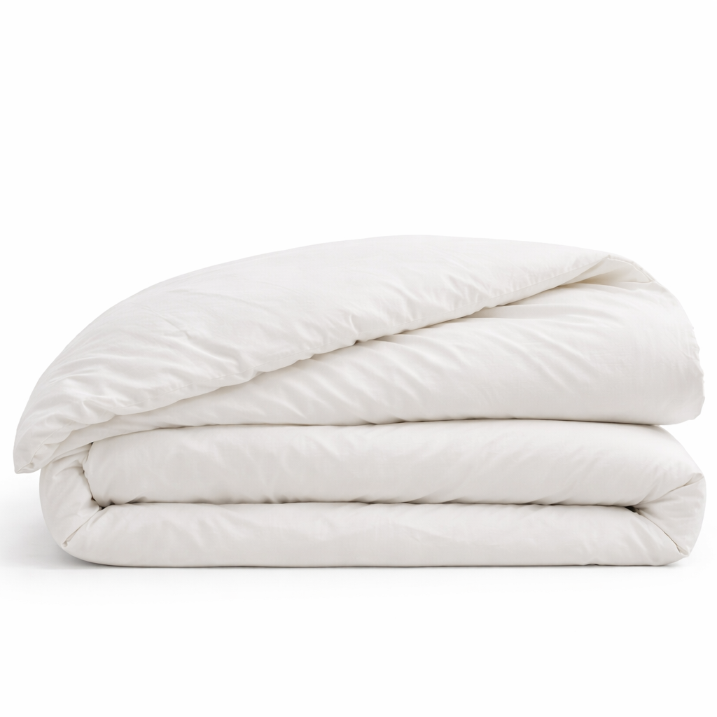 housse de couette coton blanche pliée