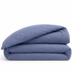 housse de couette coton bleu pliée