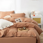 housse de couette coton tendance sur un lit