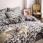 housse de couette fille motif cœur 220x240 sur un lit, autre angle
