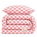 housse de couette fille damier coloré pliée