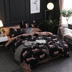 housse de couette fille motif guépard sur un lit