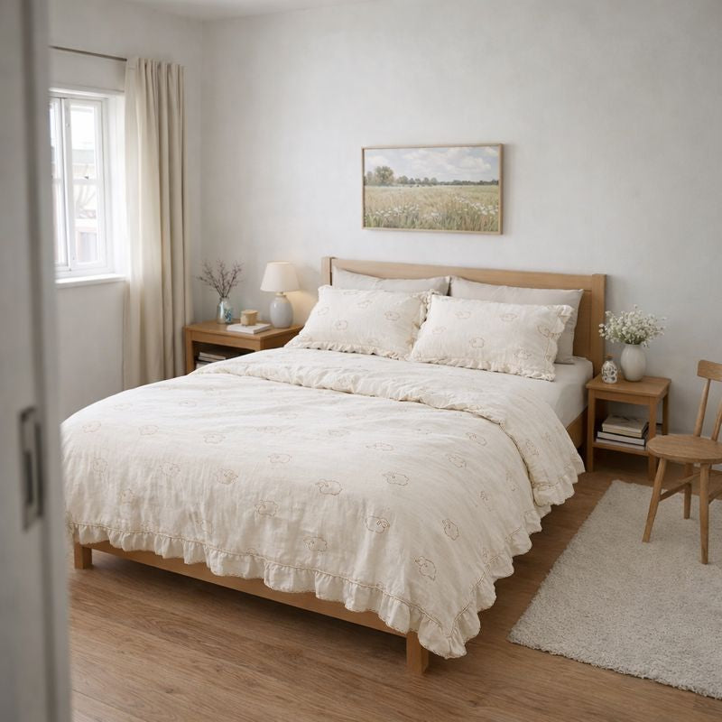 Housse De Couette Gaze De Coton Moutons Moelleux